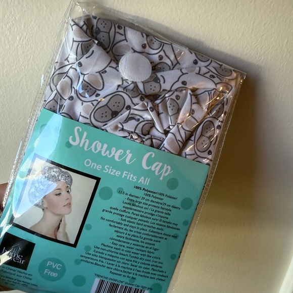 Fashion Shower Cap with Dog Print - Picture 2 of 3